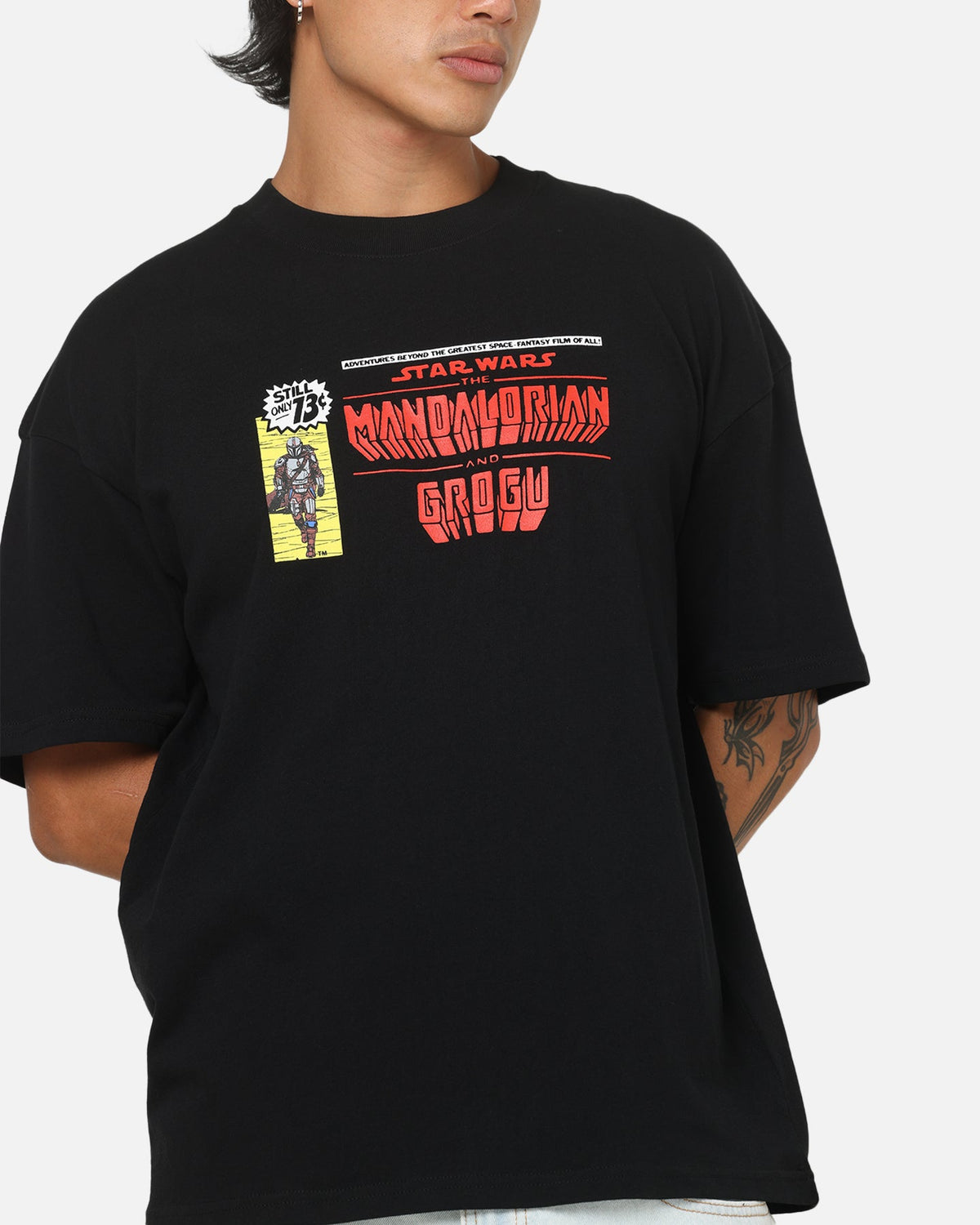 73Studio Star Wars Mando And Grogu Comic T-Shirt Black