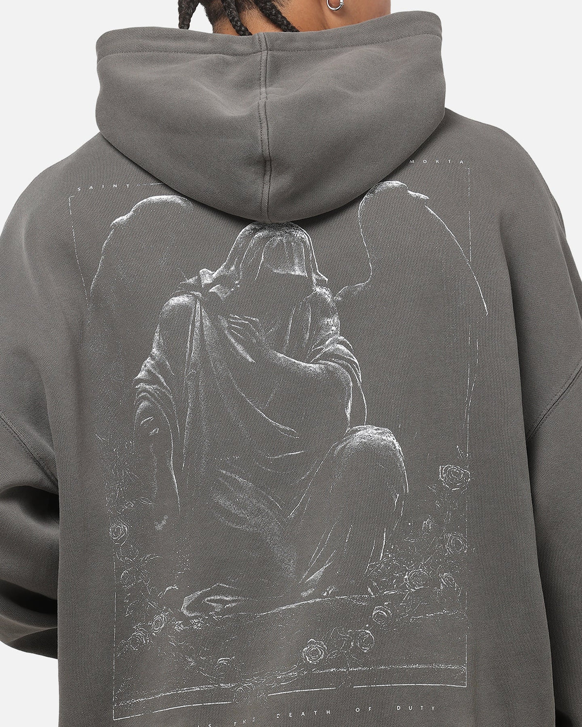 Saint Morta Divine Duty X Hoodie Washed Charcoal