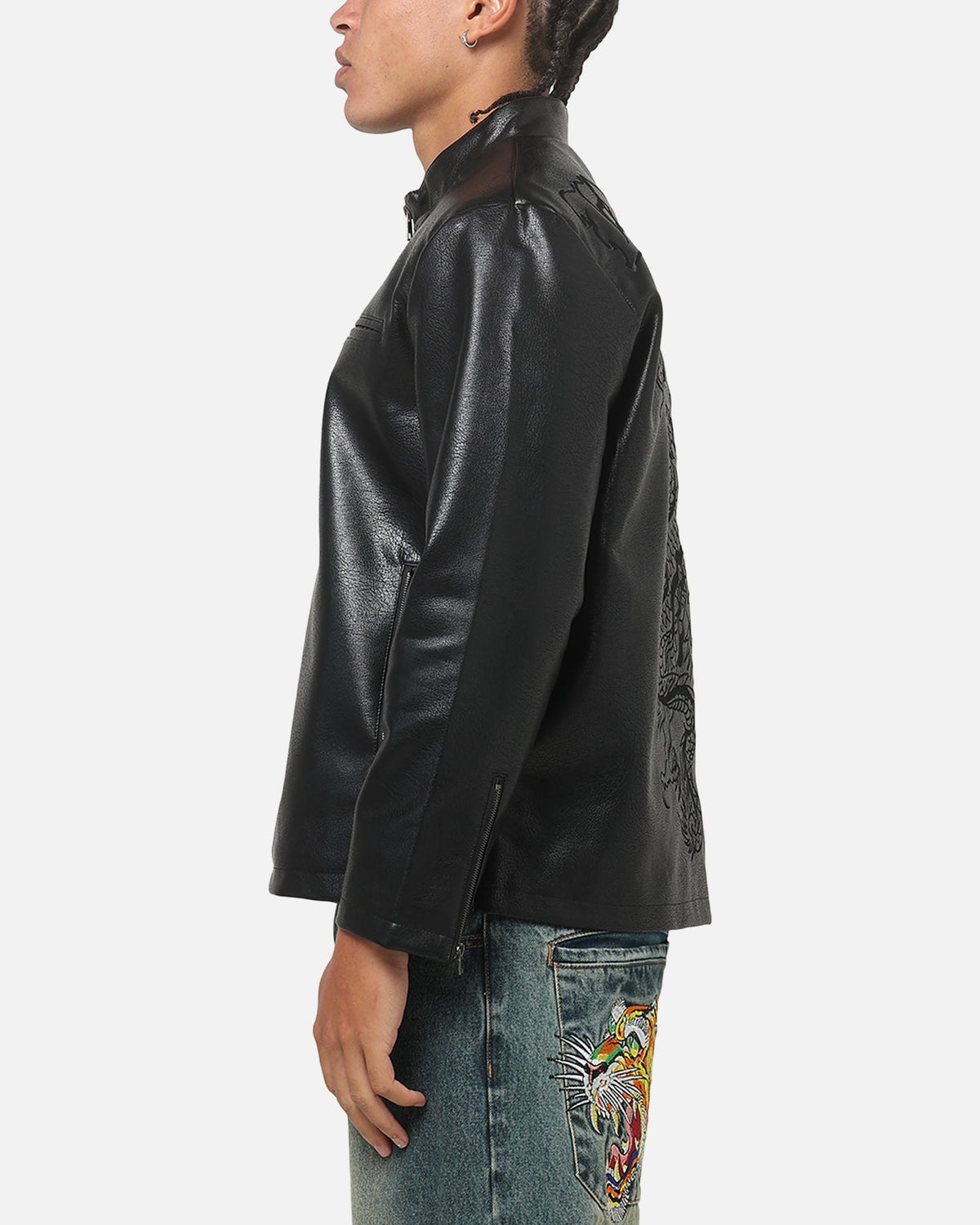 Ed Hardy Fury Biker Jacket Black