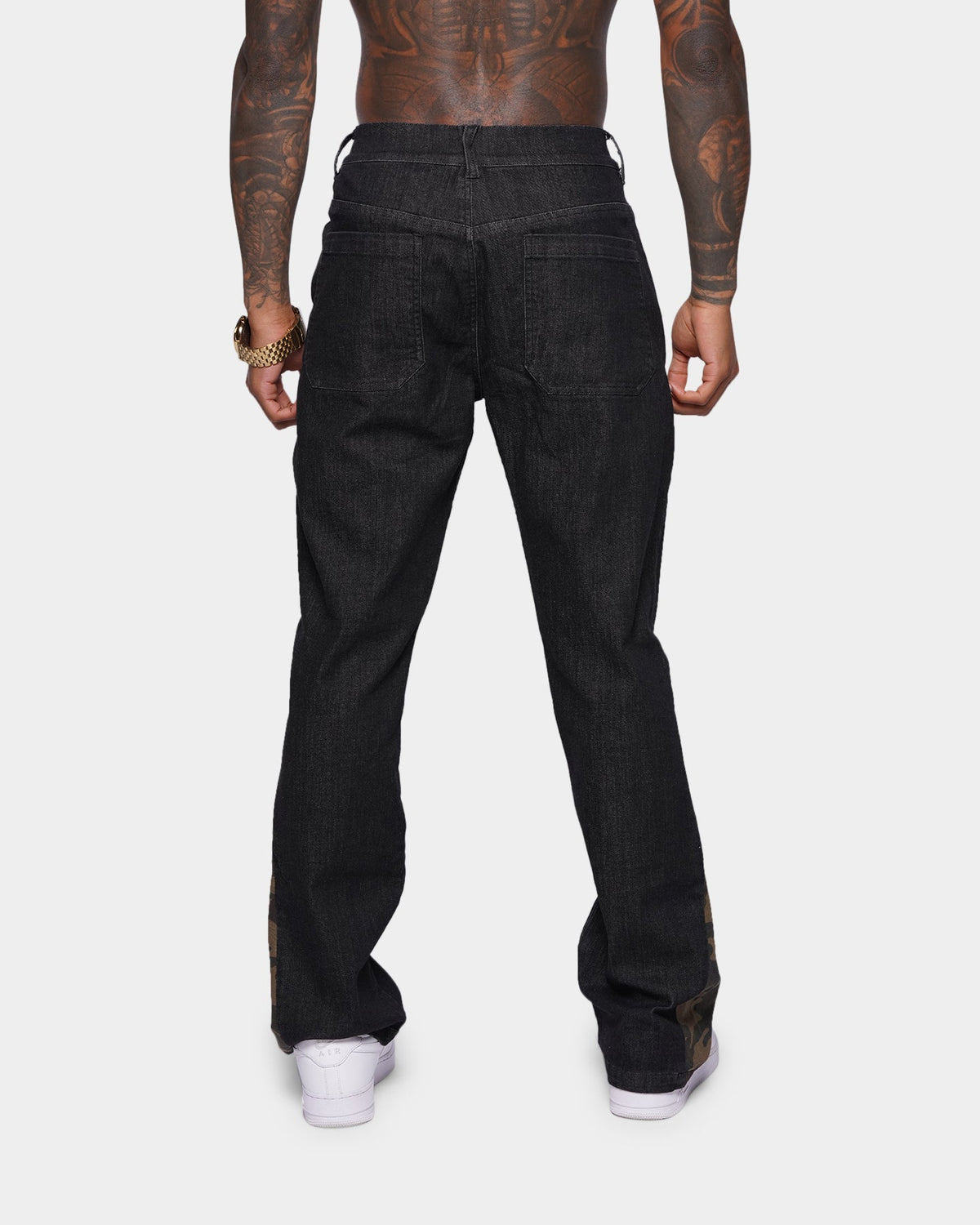 XXIII Valur Camo Flare Jeans Black/Camo