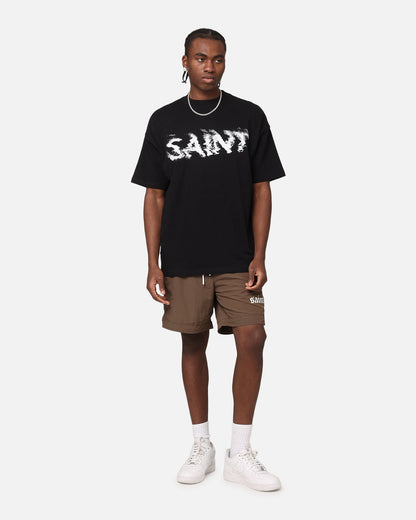 Saint Morta Gothic Nylon Shorts Chocolate