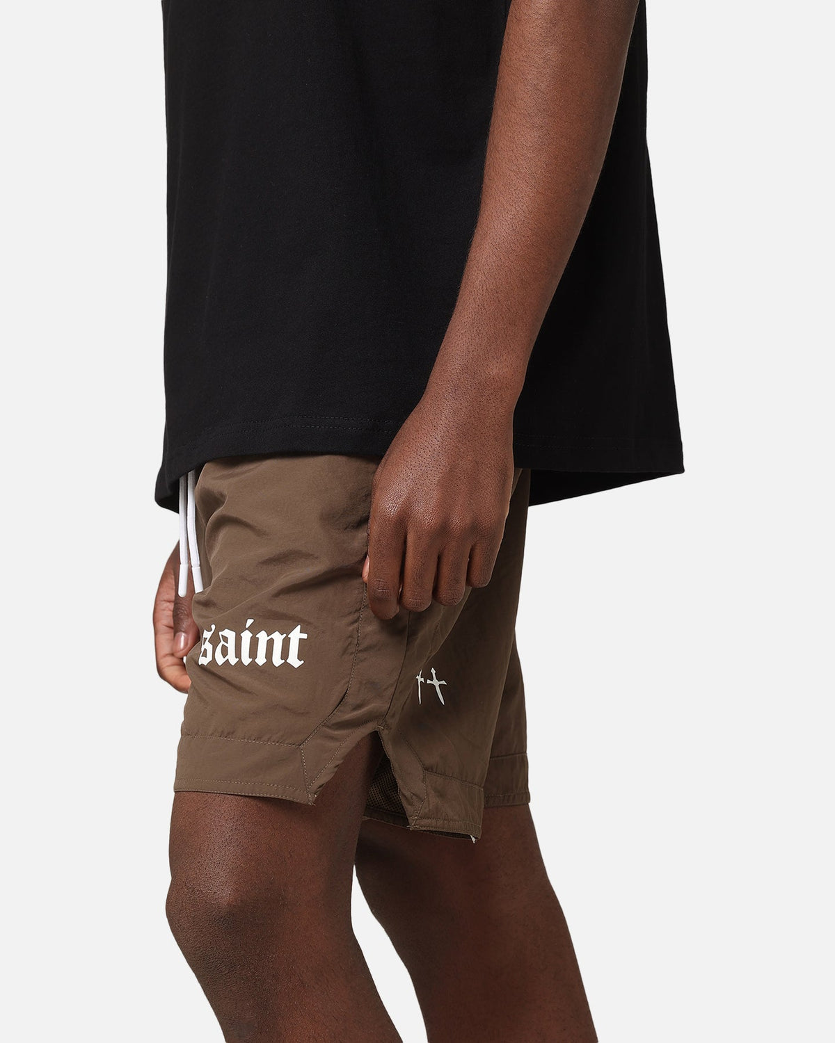 Saint Morta Gothic Nylon Shorts Chocolate