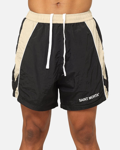 Saint Morta Official Panelled Beach Shorts Black/Stone
