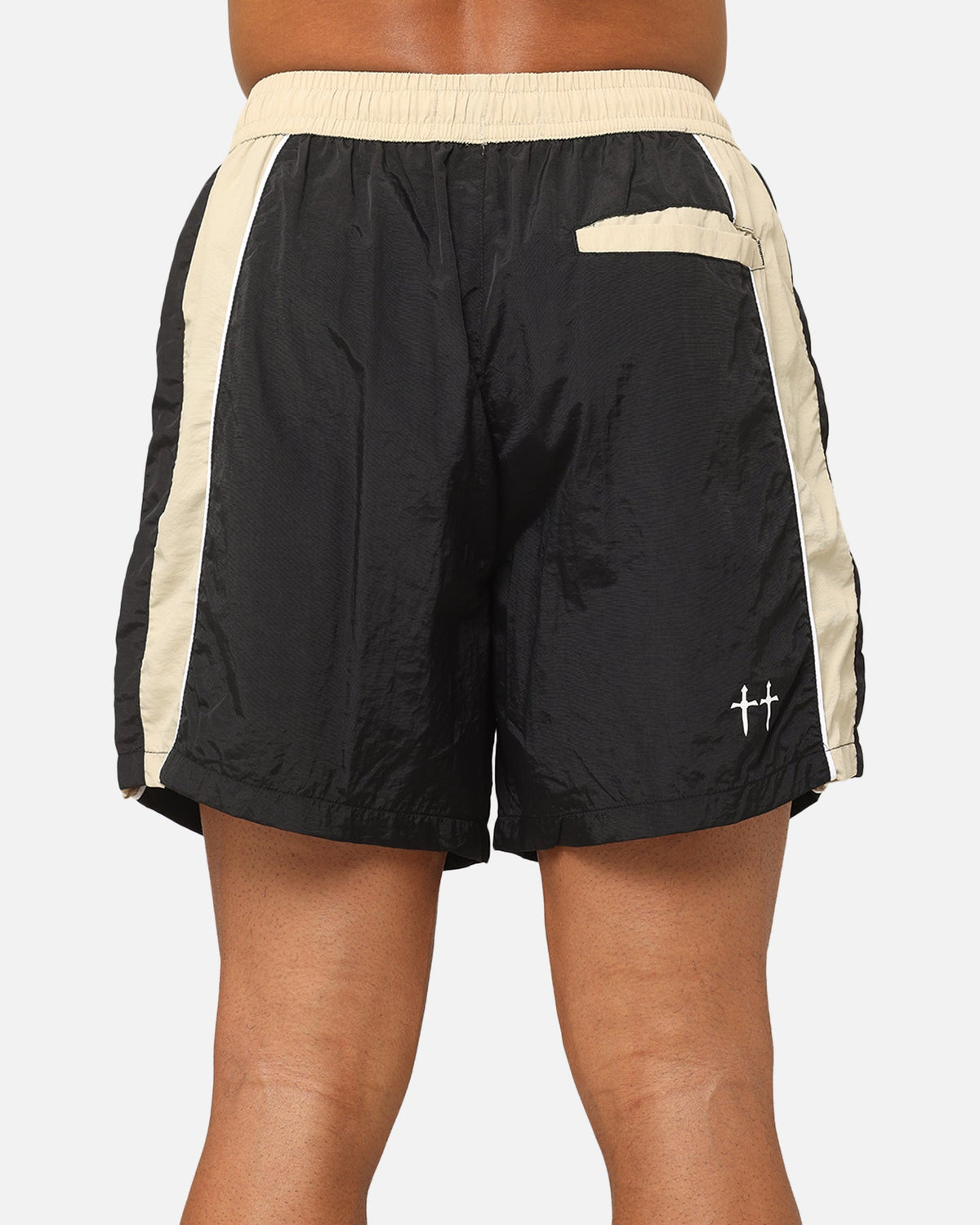 Saint Morta Official Panelled Beach Shorts Black/Stone