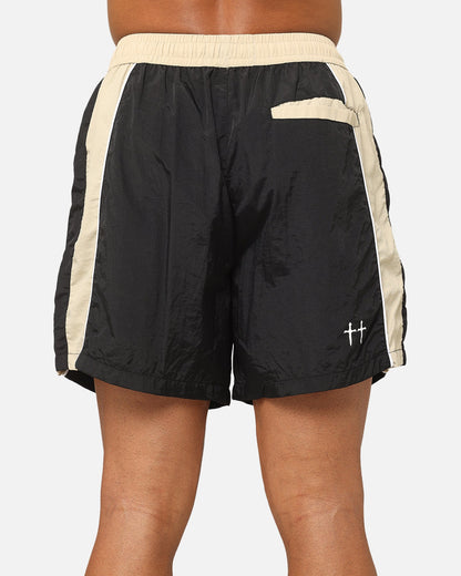Saint Morta Official Panelled Beach Shorts Black/Stone