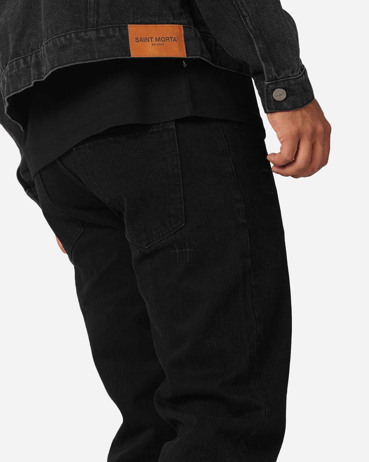 Saint Morta Psykhe Distressed Jeans Washed Black