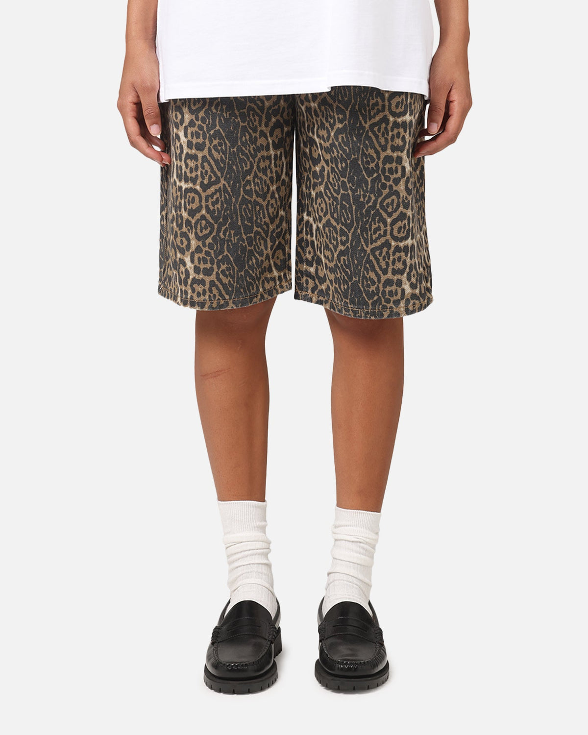 XXIII Women's Leopard Wide Leg Jorts Leopard