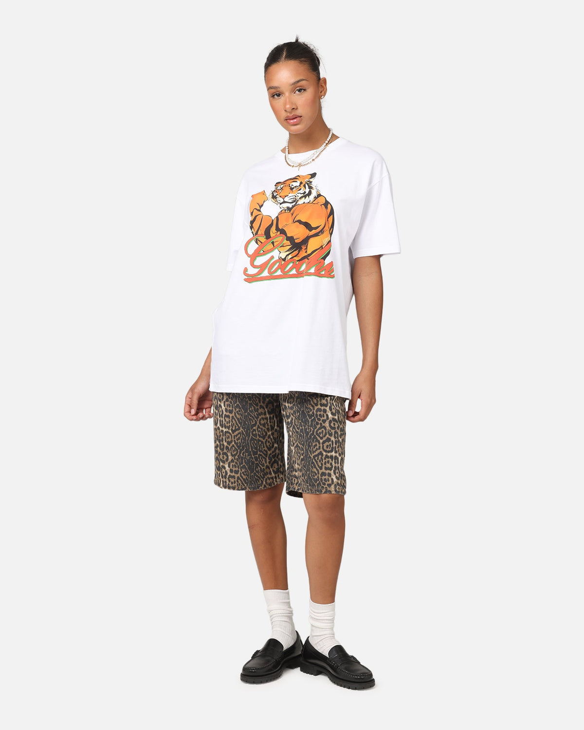 XXIII Women's Leopard Wide Leg Jorts Leopard