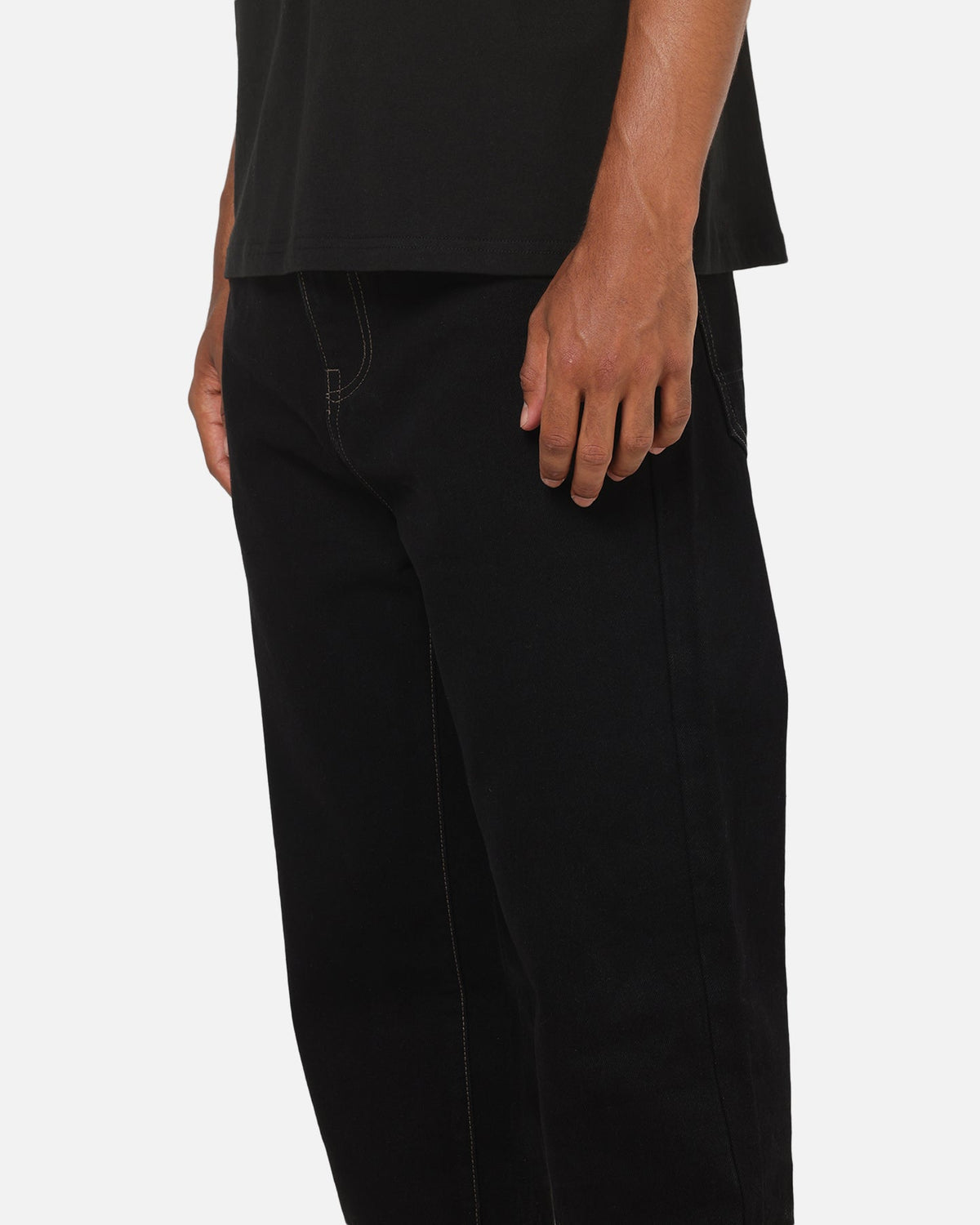 S Double Denim Standard Jeans Raw Black