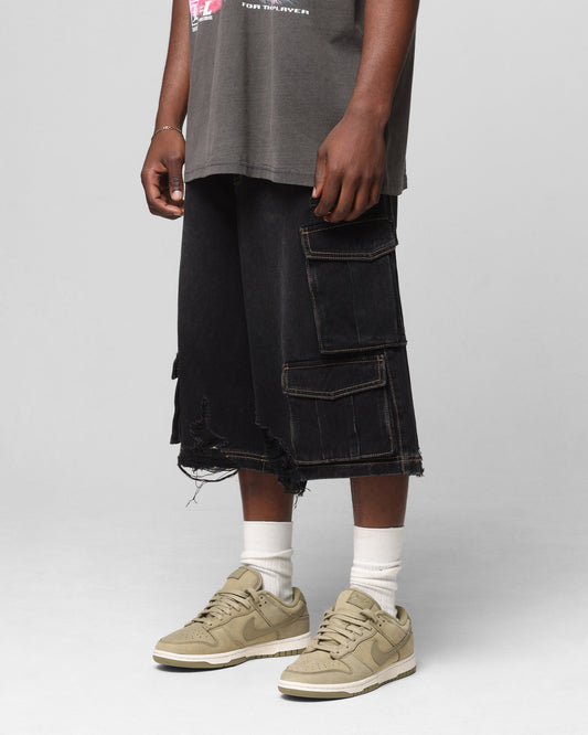 Loiter Collateral Cargo Shorts Black Wash