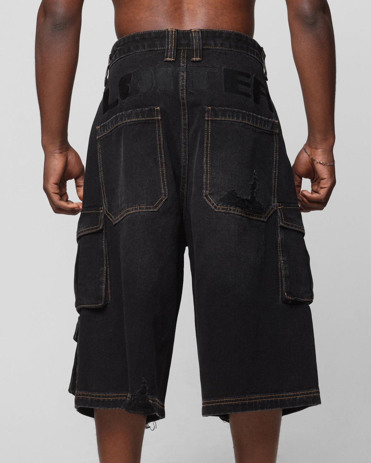 Loiter Collateral Cargo Shorts Black Wash
