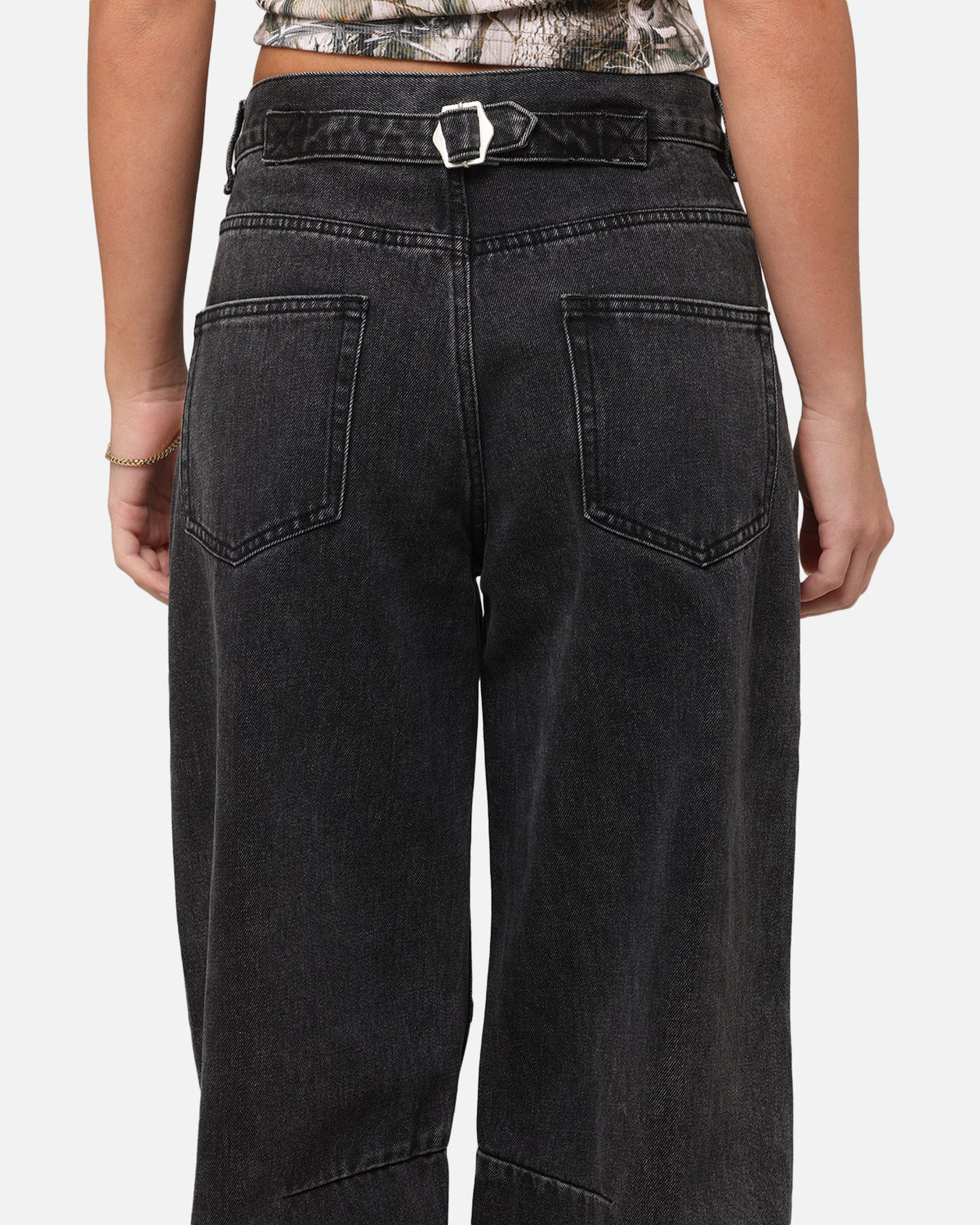 XXIII Women's Buckle Baggy Jeans Vintage Black