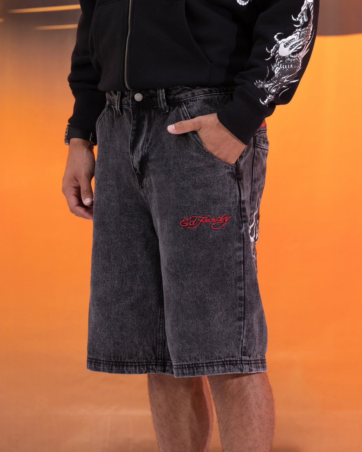 Ed Hardy Devil Jorts Black