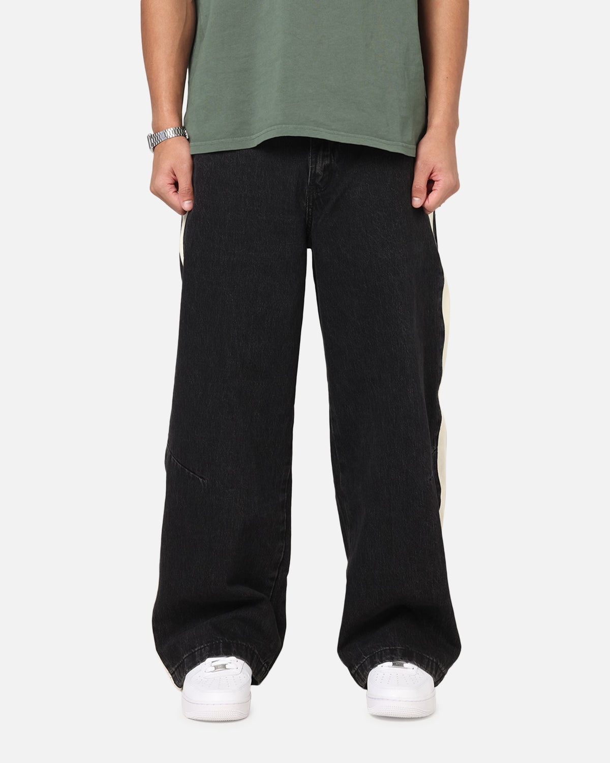 Saint Morta Amplus Sidewinder Jeans Black/Off White