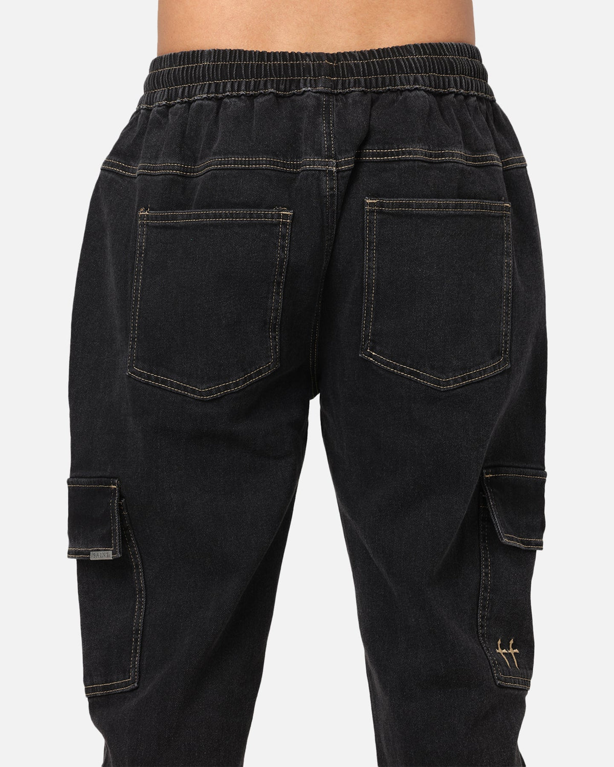 Saint Morta Rodeo Denim Joggers Black Shadow