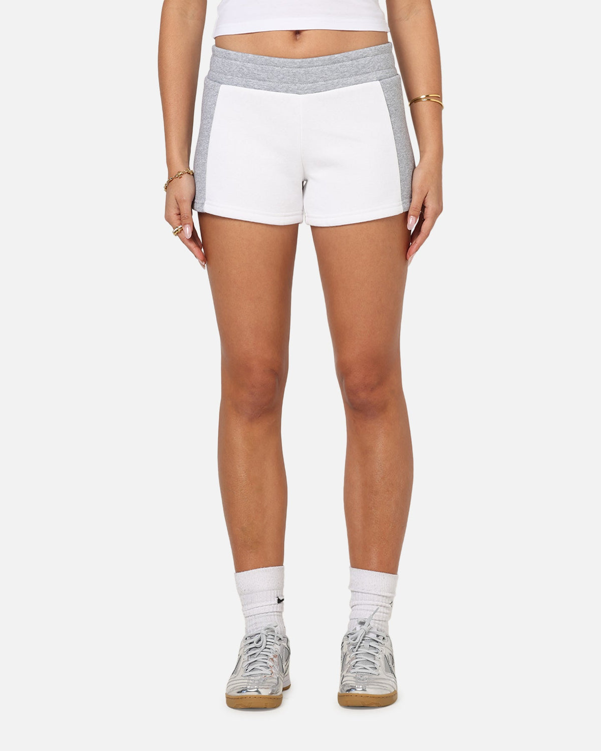 Ed Hardy Women's Fleece Shorts White/Grey