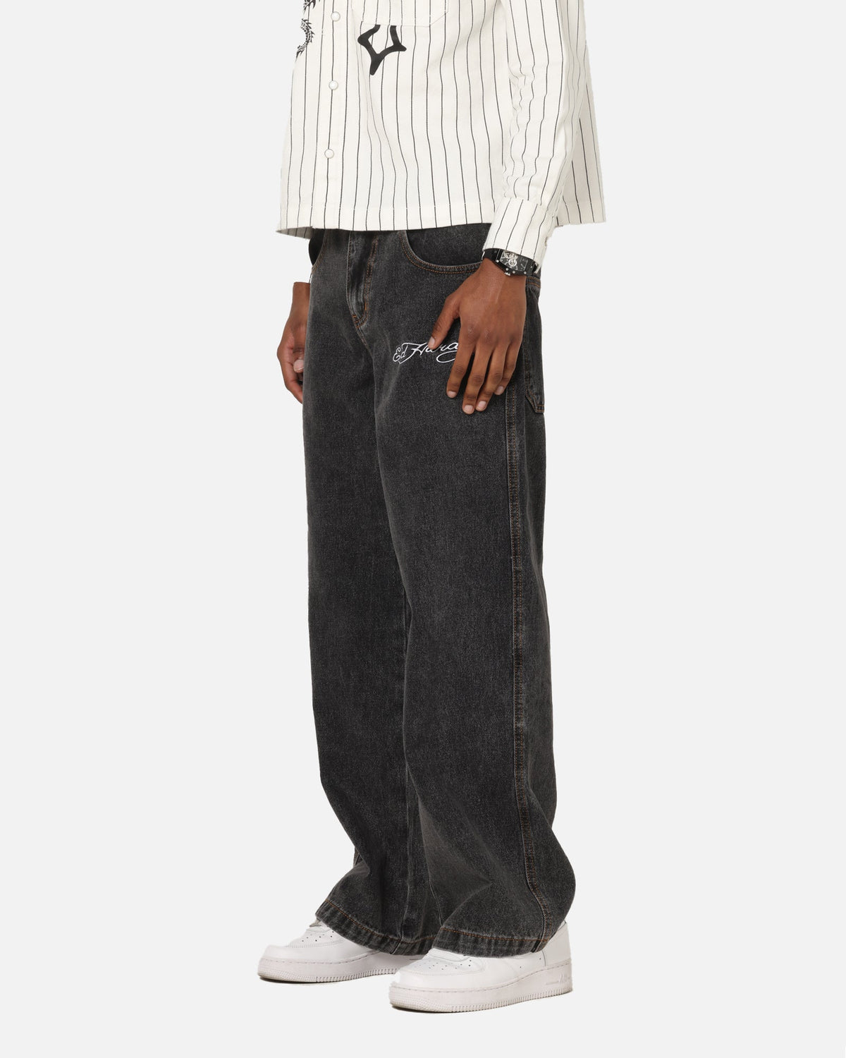 Ed Hardy Wide Leg Jeans Black