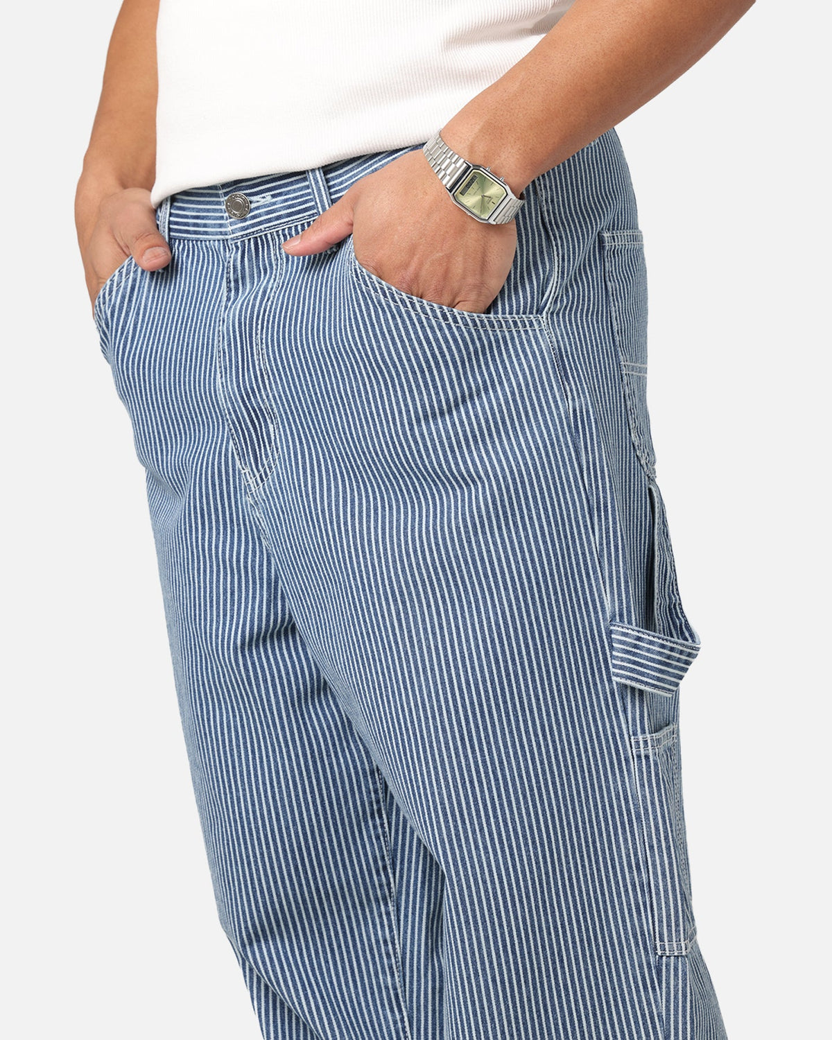 XXIII Striped Work Pant Navy Stripe
