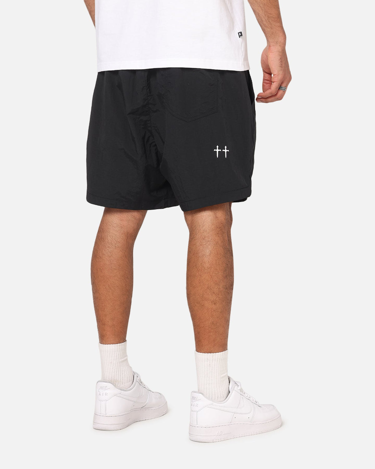 Saint Morta Saint Studios Logo Nylon Shorts Black