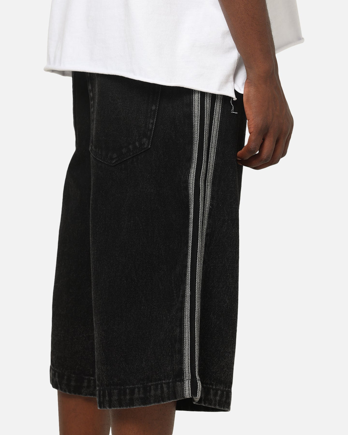 Adidas Firebird Denim Shorts Black Denim
