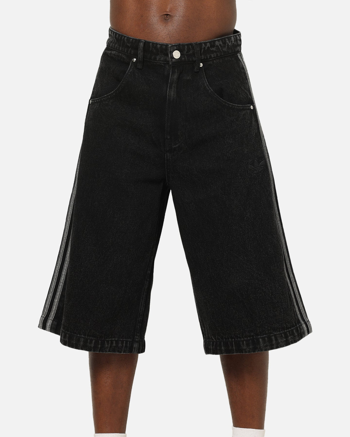 Adidas Firebird Denim Shorts Black Denim