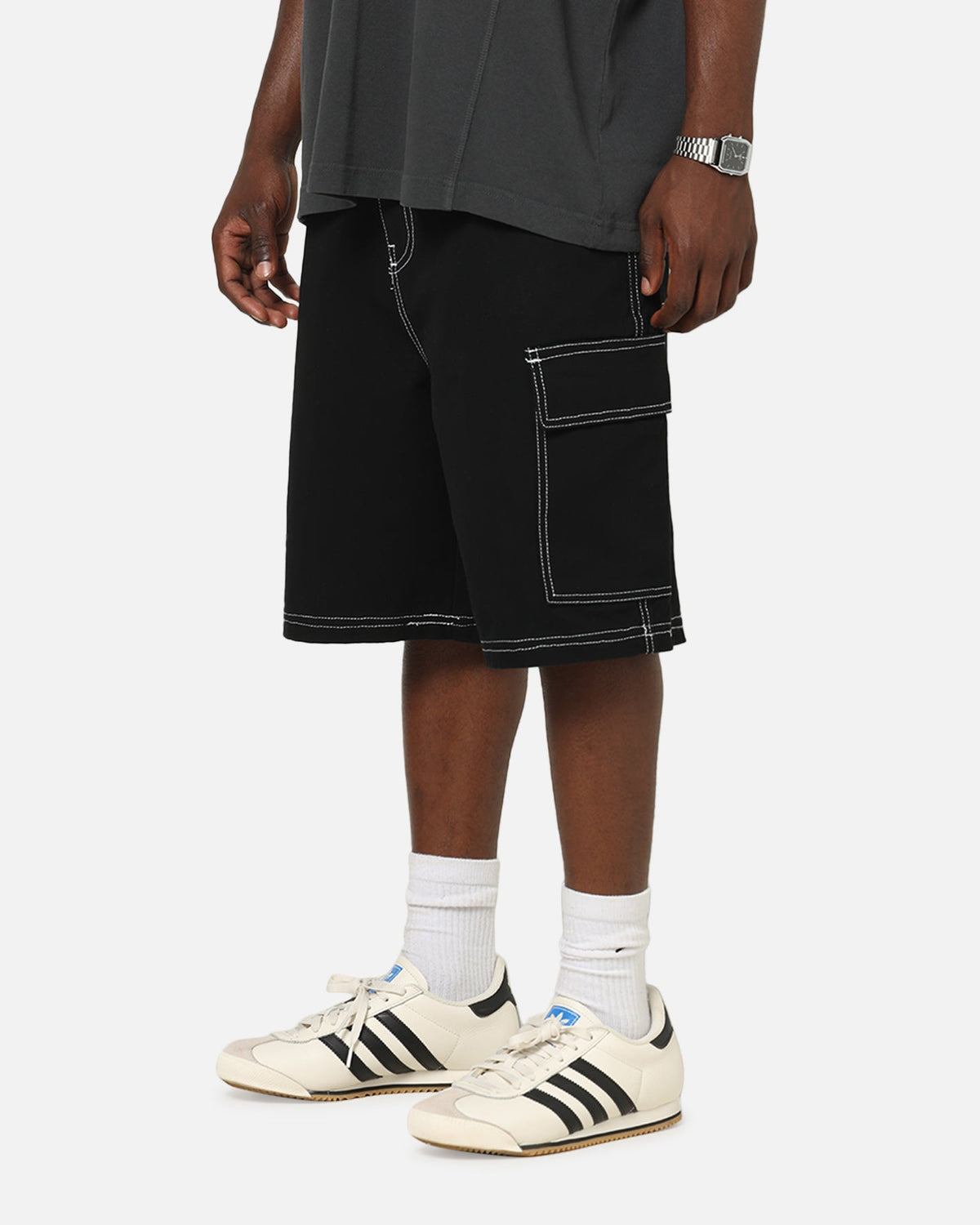 X-Large Italic Work Cargo Shorts Black