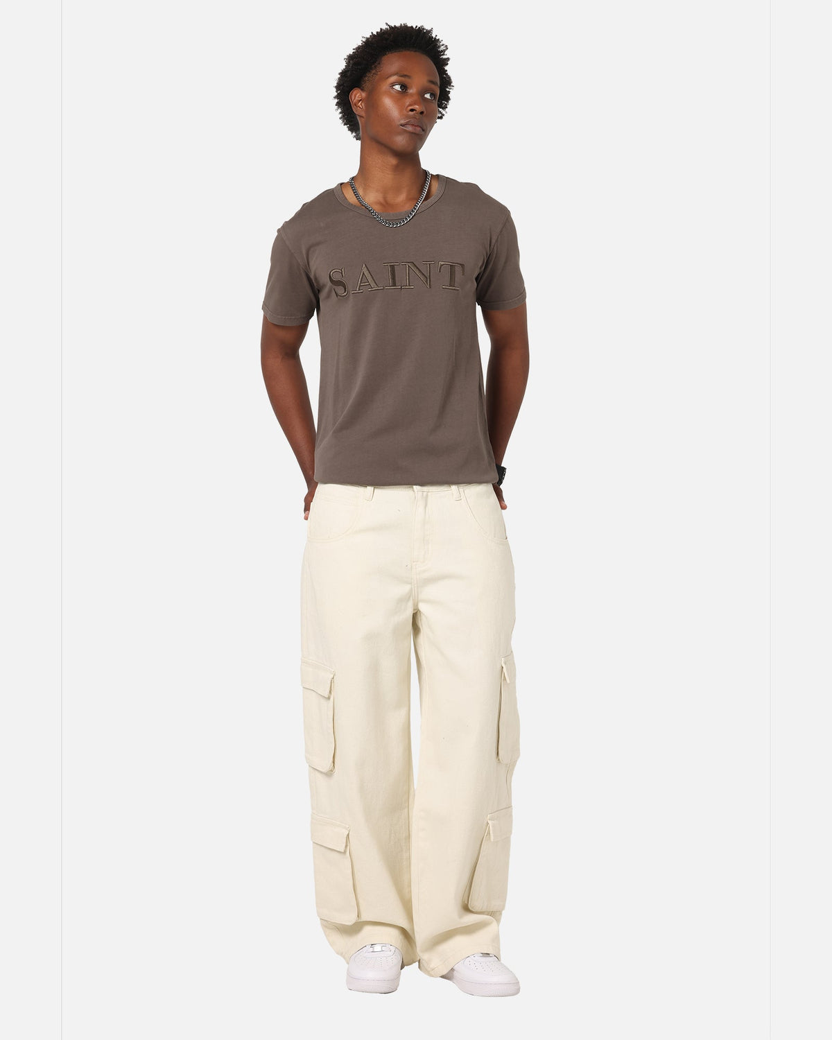 Saint Morta Baggy Workwear Jean Antique White