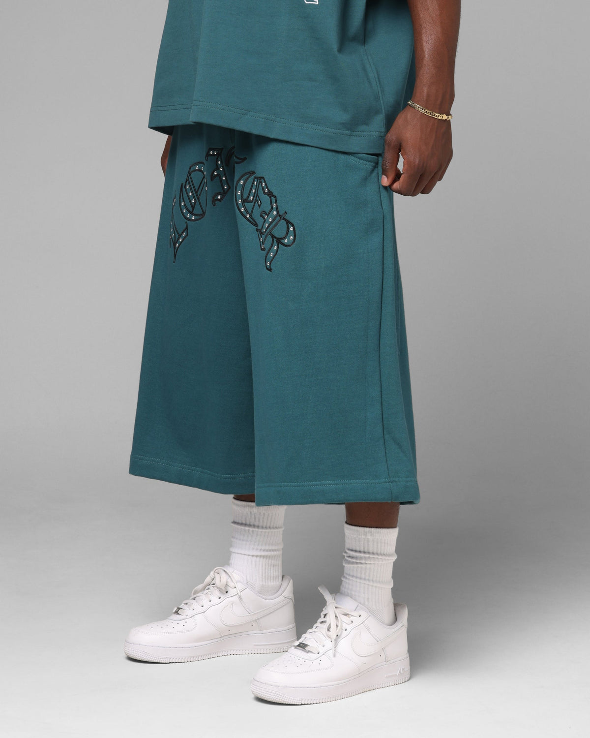 Loiter Destruct Sweat Shorts Teal