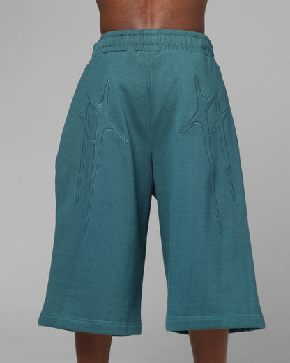 Loiter Destruct Sweat Shorts Teal