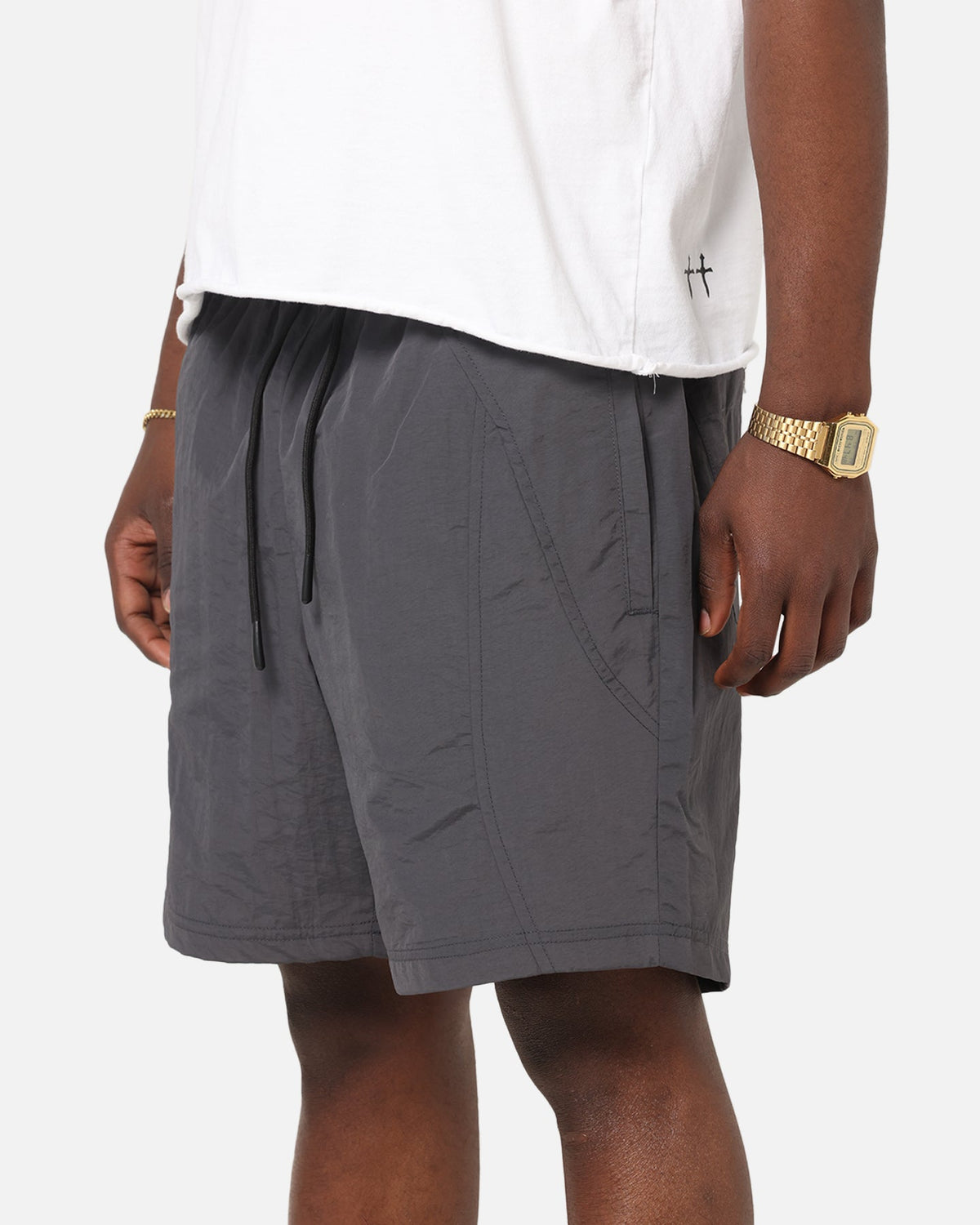 Carre Panelled Nylon Shorts Black