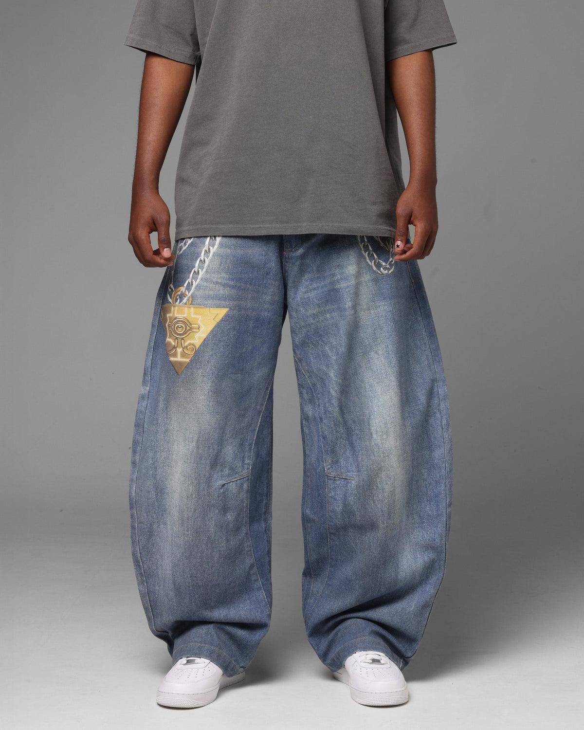 Loiter X Yu-Gi-Oh! Printed Yugi Denim Jeans Denim Blue