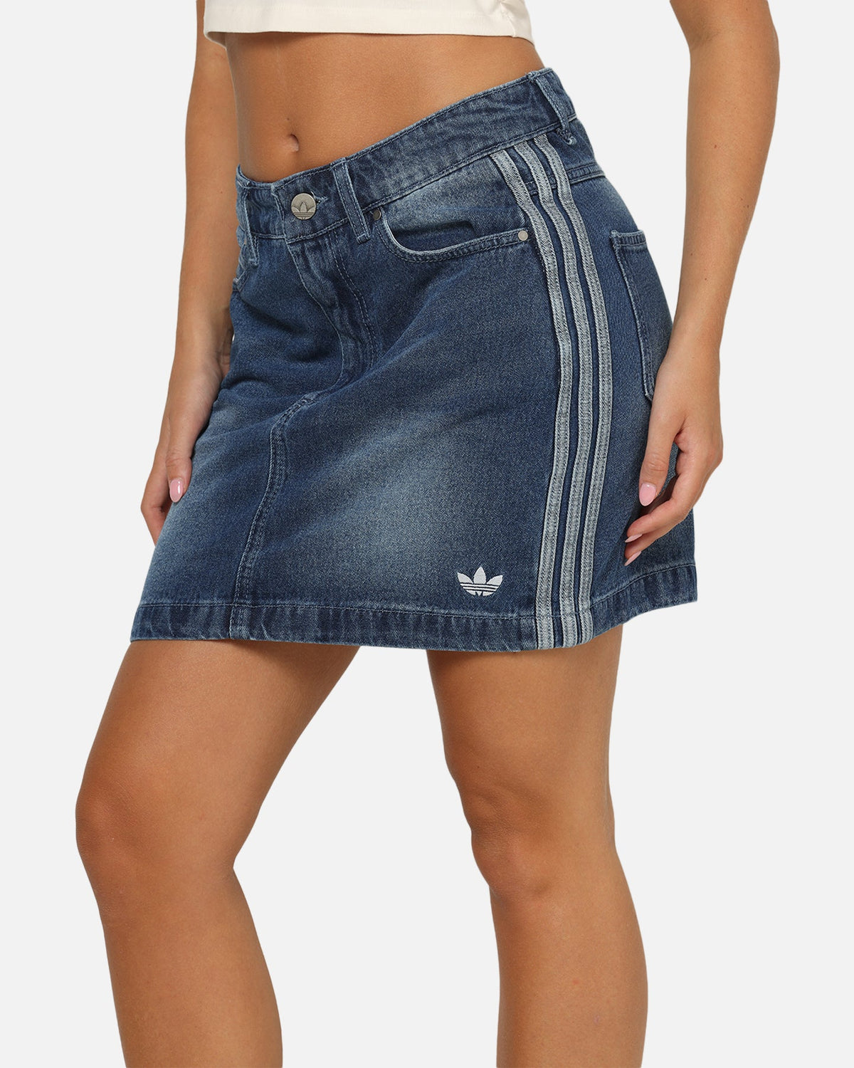 Adidas Women's Denim Mini Skirt Indigo Denim