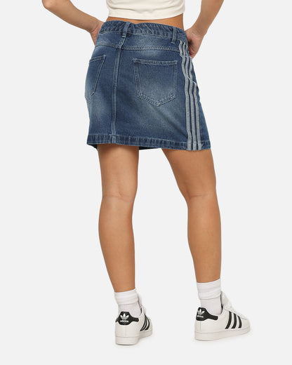 Adidas Women's Denim Mini Skirt Indigo Denim