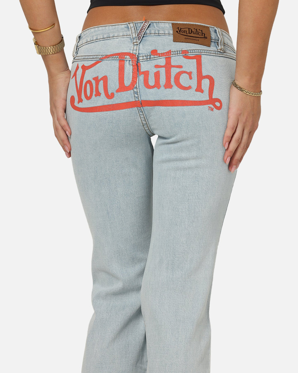 Von Dutch Women's Flare Denim Jeans Light Blue Denim