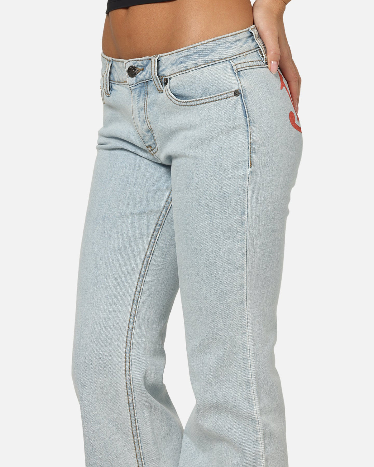 Von Dutch Women's Flare Denim Jeans Light Blue Denim