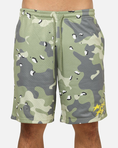 Carre Sideline Basketball Shorts Green Camo