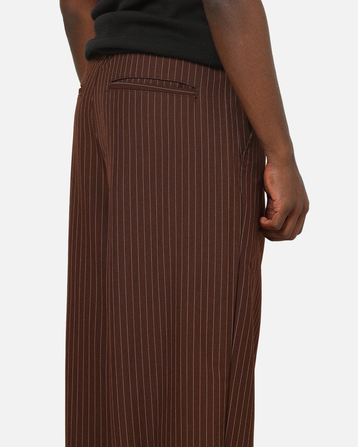 Carre Heritage Pleated Pants Brown Pinstripe