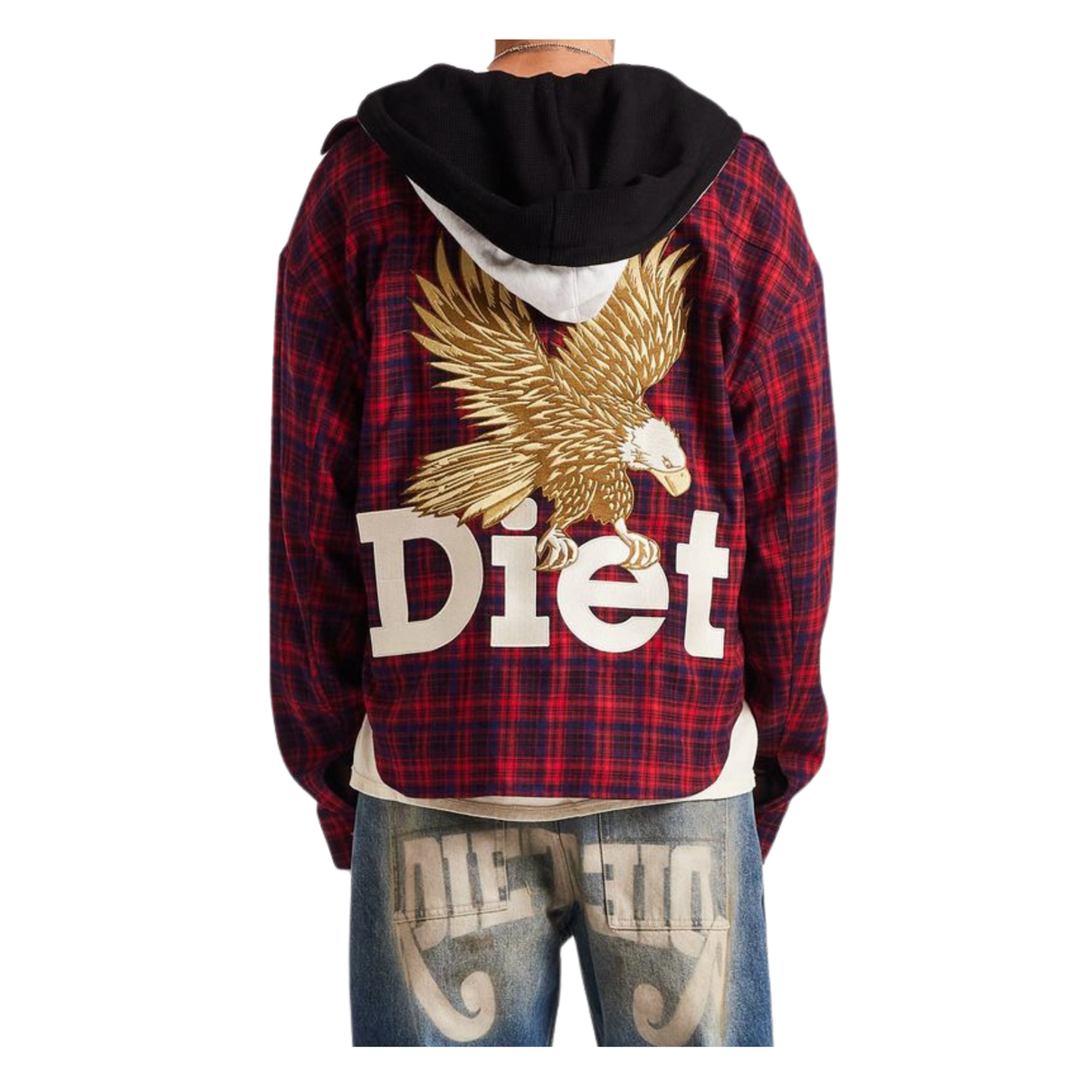 DSM "Eagle" Hooded Flannel-Red/Navy