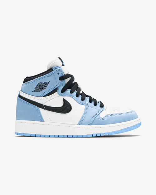 NIKE AIR JORDAN1 RETRO HIGH WHITE UNIVERSITY BLUE BLACK GS