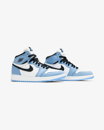 NIKE AIR JORDAN1 RETRO HIGH WHITE UNIVERSITY BLUE BLACK GS
