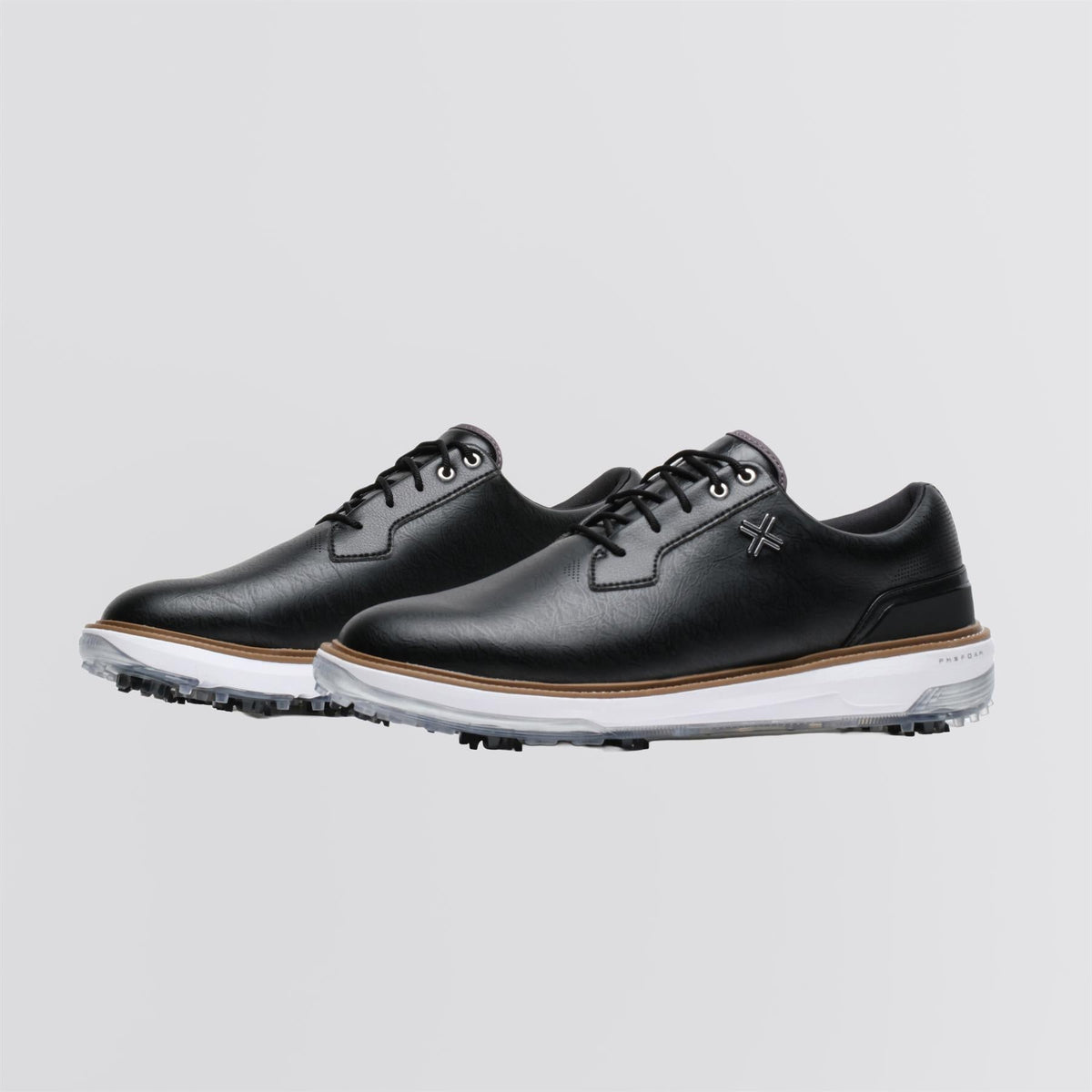 Reserve Classic Tour RS Spiked Golf Shoes Black/White/Tan