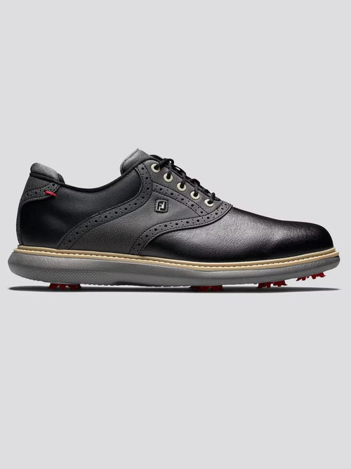 FJ Traditions Saddle Cleated Golf Shoes Black
