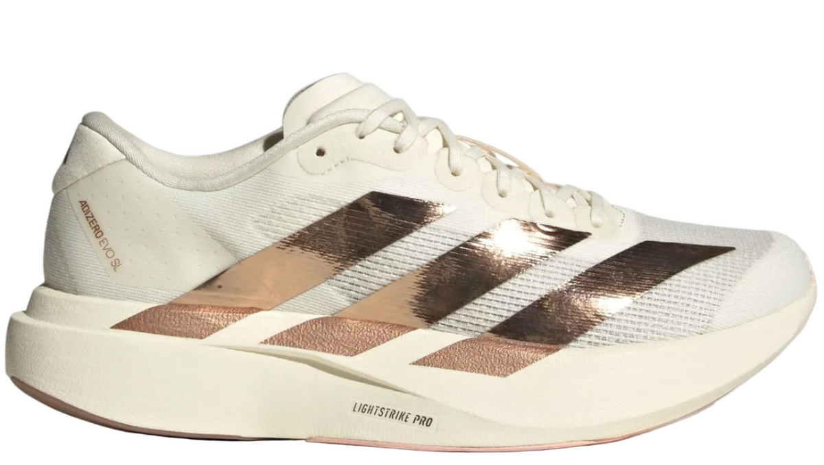 adidas Adizero Evo SL Metallic Stripes Off White Copper (Women's)