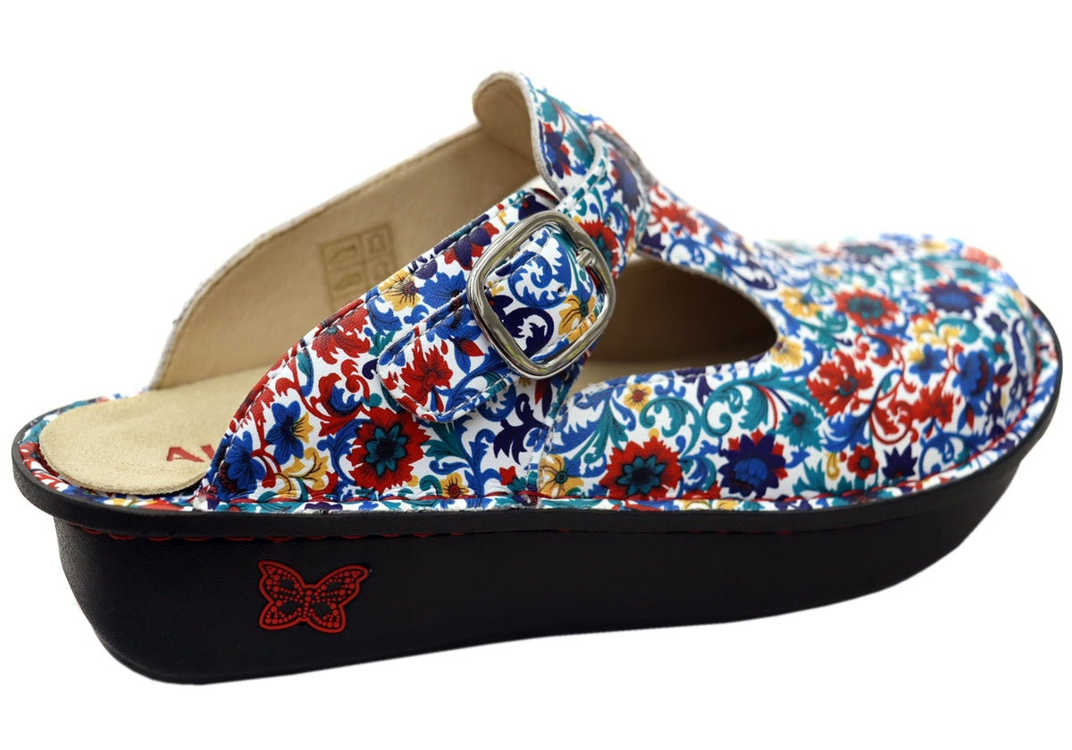 Alegria Classic Womens Leather Clogs Open Back Shoes Primary Party