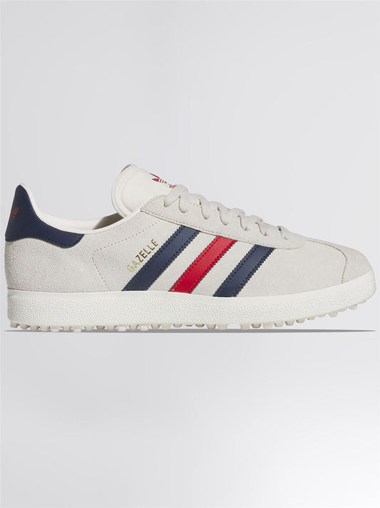 Gazelle Spikeless Golf Shoes Alumina/Night Indigo/Better Scarlet