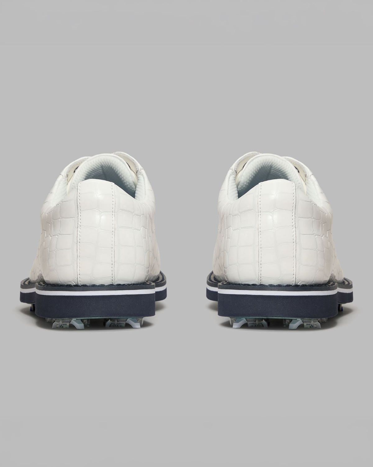 GALLIVANTER G/LOCK Croc Embossed Leather Derby Golf Shoes Snow