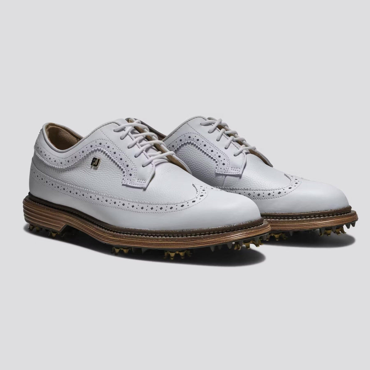 Premiere Series Marquis Cleated Laced Golf Shoes White/Brown